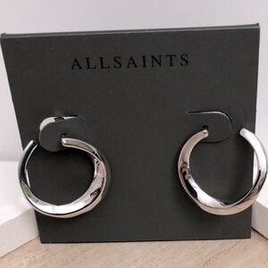Allsaints Sculptural Hoop earrings Silver post All Saints
Rare & Sold out